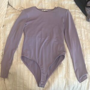 Purple long sleeve Zara top.